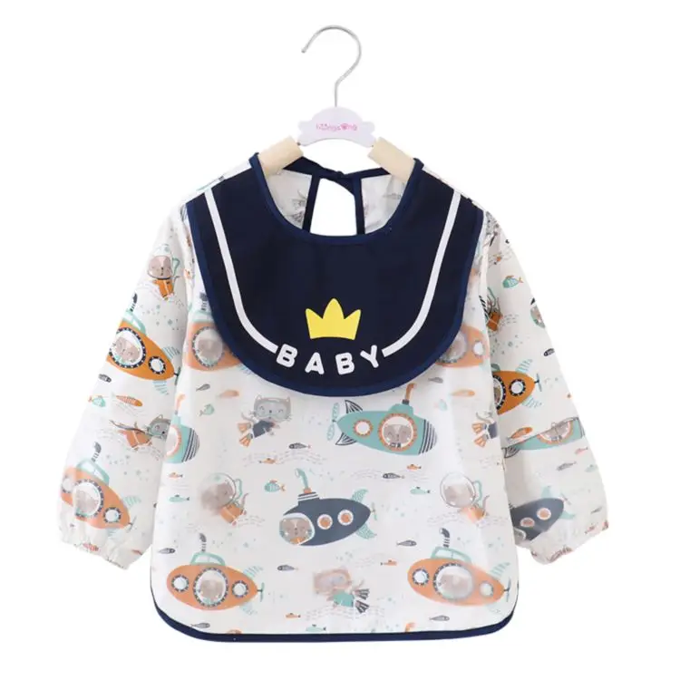 
Kids Branded Clothing Waterproof Long Sleeve Bib Wholesale Aprons Kitchen Cotton 
