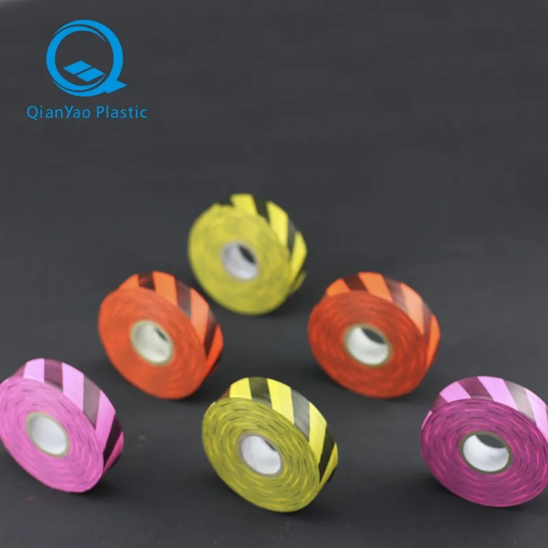 Pe Flat Tape Flagging, Custom Printed Stripe Flagging Tape For Packing