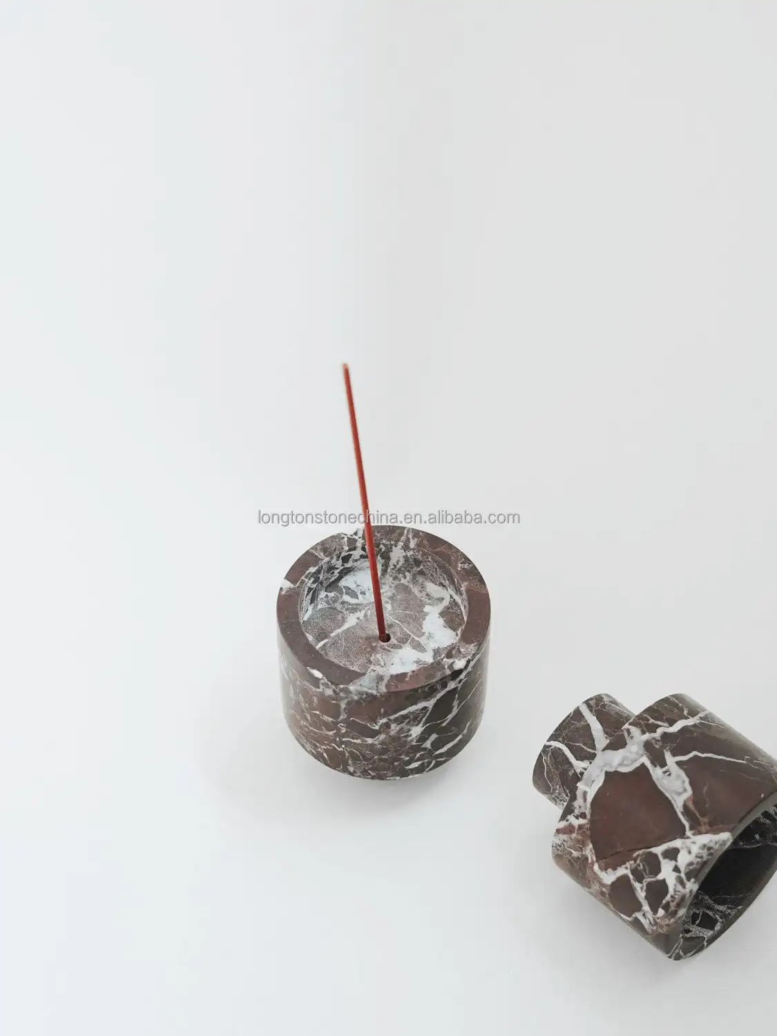 Natural Stone Candle Stick Holder Handmade Stone Craft Arabic Luxury Candle Vessel Round White Black Marble Candle Holder