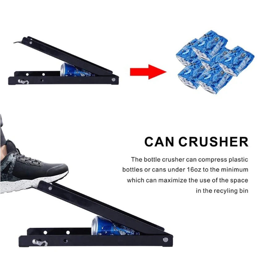 16 Oz Can Crusher Bottle Crusher Eco-Friendly Recycling Metal Pedal Foot Type Soda Beer Smasher For Home Kitchen