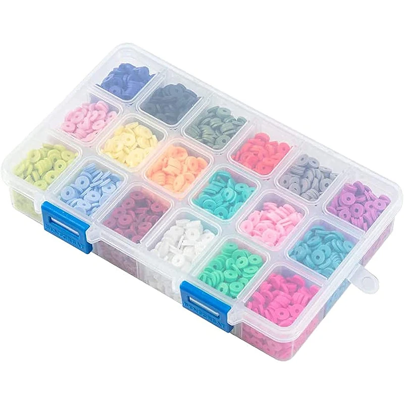 4500 Pcs Flat Round Handmade Polymer Clay Beads for Earring Choker Anklet Bracelet Necklace Jewelry Making Gifts Heishi Beads
