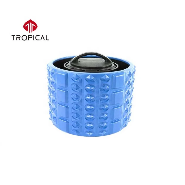 collapsible water bottle TPE cork yoga back wheel and foam roller set of 3 in factory wholesale