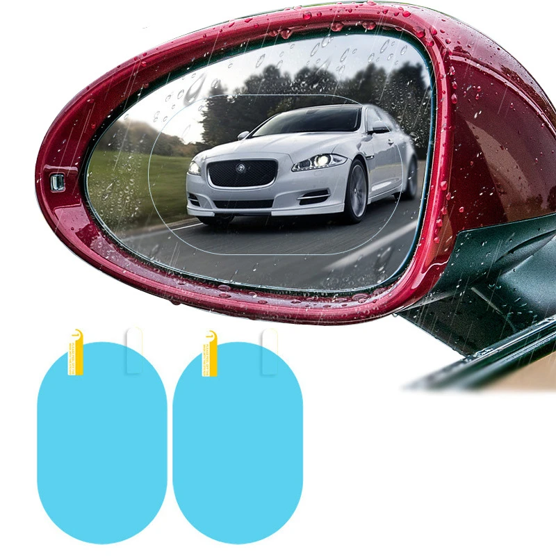 
SHODA Anti Fog Car Sticker Car Mirror Window Clear Film Car Rearview Mirror Protective Film Waterproof 2 Pcs/Set 