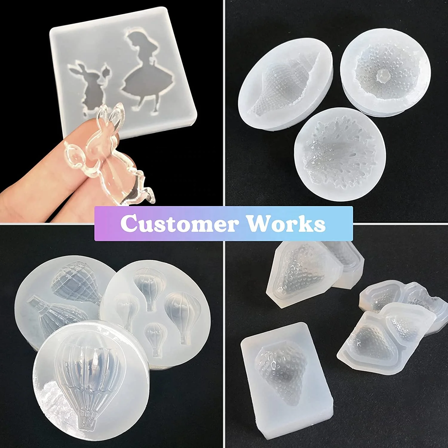 Silicone Mold Making Kit Non-Toxic Translucent Clear Liquid Molding Silicone Kit for Silicone Molds