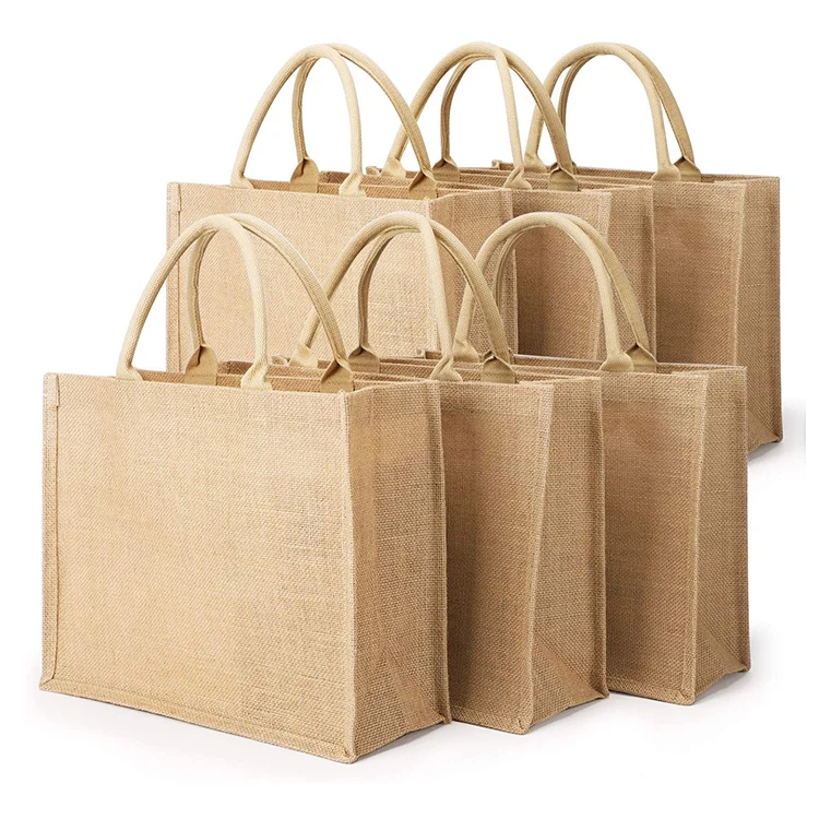 Wholesale the new listing of linen bags all hemp material environmental  jute shopping tote bag