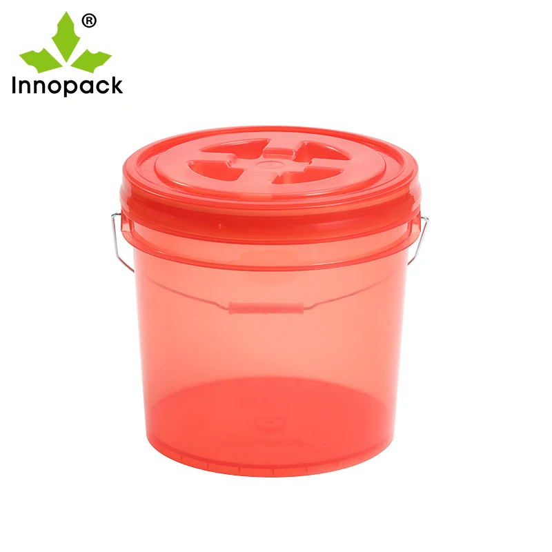 10 L 12 L 13 L 15 L 20 L High Transparent Plastic Bucket with Screw-on Lid