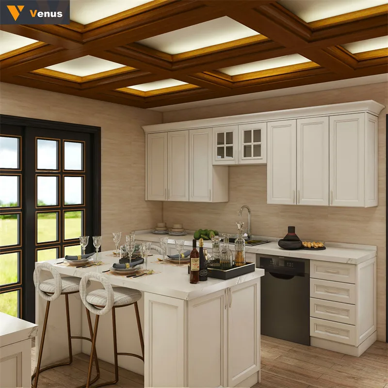 Hot Sale Custom Kitchen Pantry Cupboard For Foods Furniture Matt Gloss Modern Design 2Pac Lacquer Pvc American Kitchen Cabinets