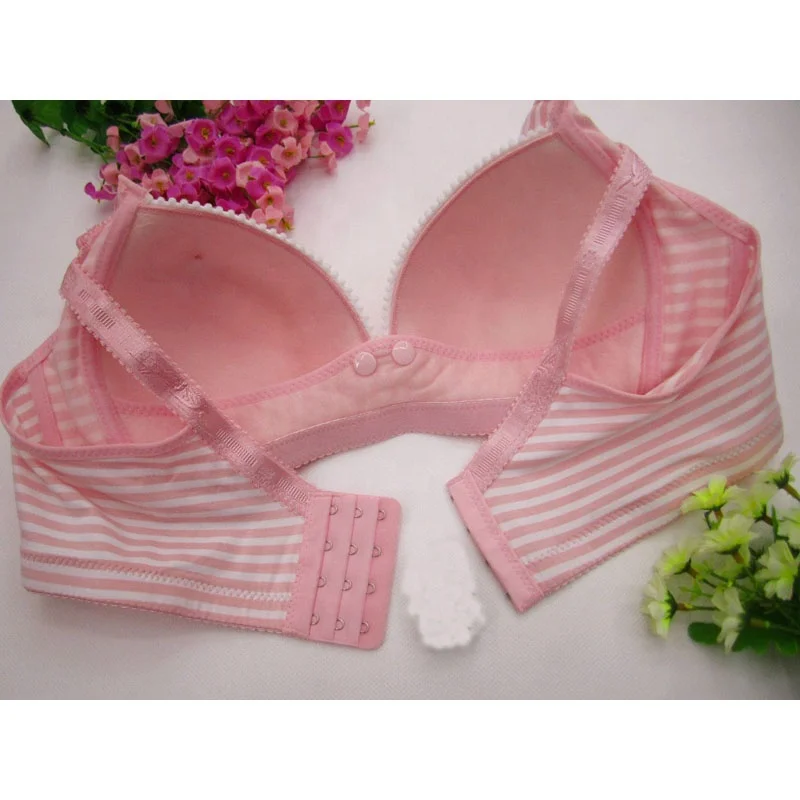 
New cotton striped breastfeeding bra color cotton pregnant women no steel ring underwear mother breastfeeding bra 