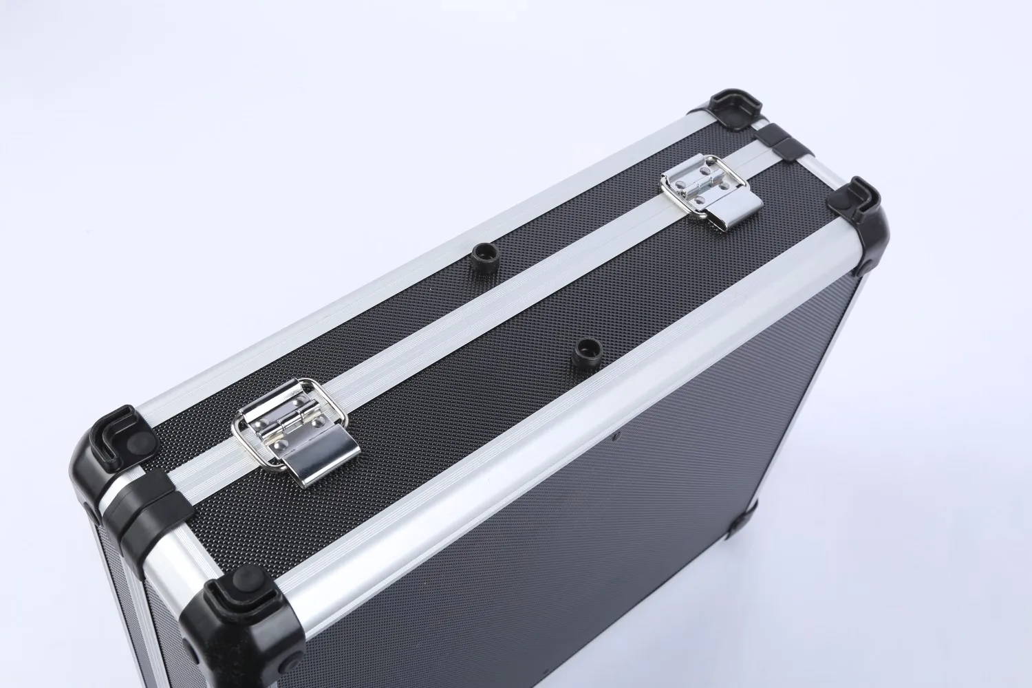 Portable shockproof metal instrument case Waterproof multi-functional storage box Black water-resistant tool  hard case
