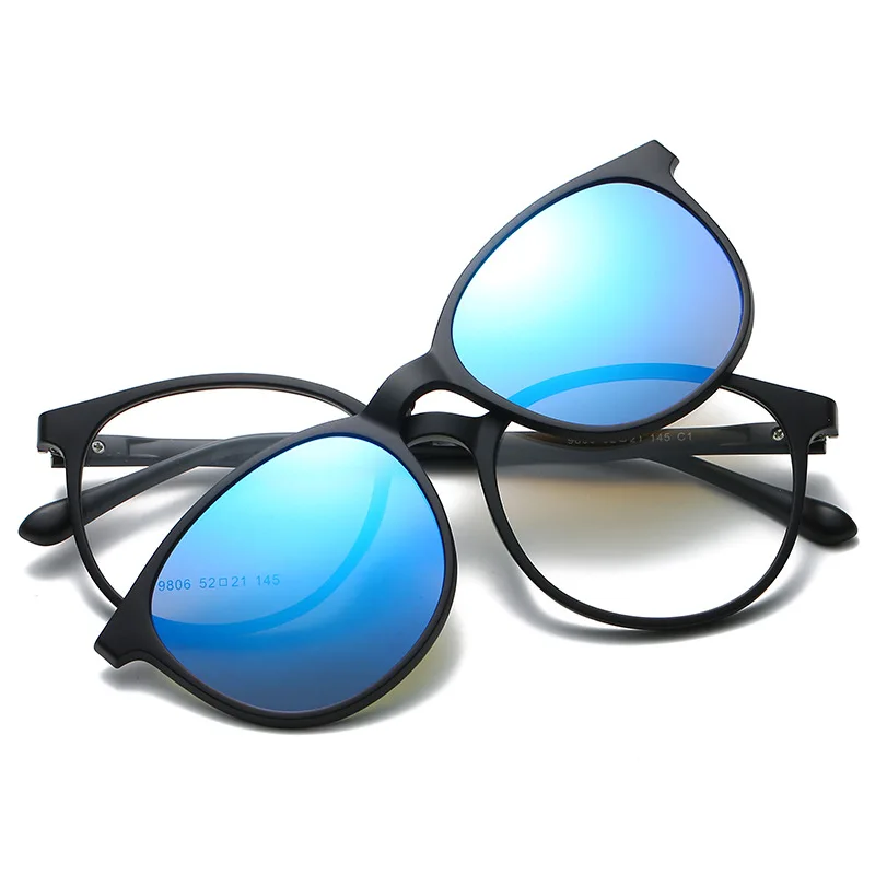 LEK TR90 Prescription Optical Frame Glasses Women Magnetic 5 In 1 Retro Night Vision Clip On Sunglasses For Myopic