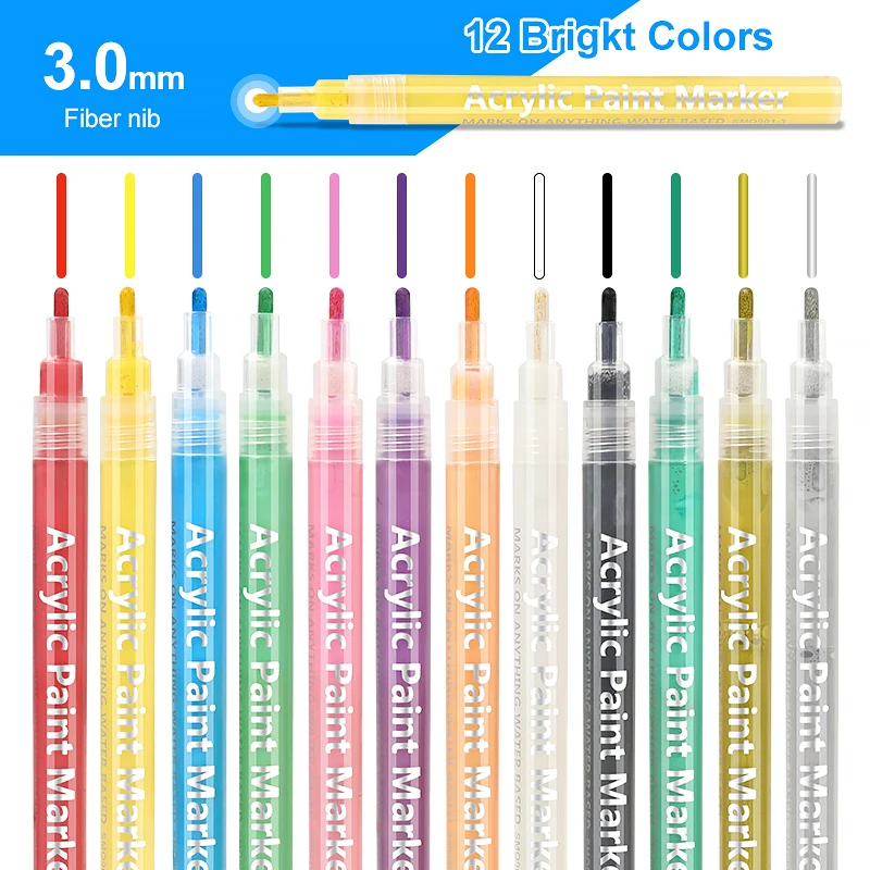 Fast Shipping Drawing Graffiti Colouring Art Markers Manga Sketching Permanent Oily Color Acrylics Paint Markers Pens Set