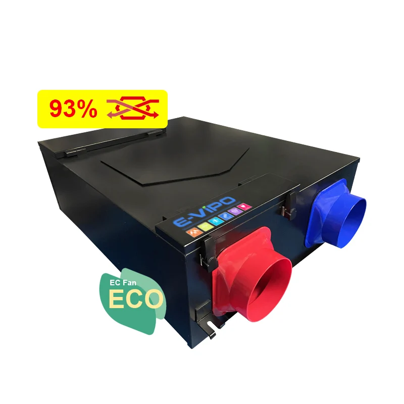 300CMH airflow heat energy recovery Erv Residential Air Recuperator Ventilation System With PM2.5 Filter