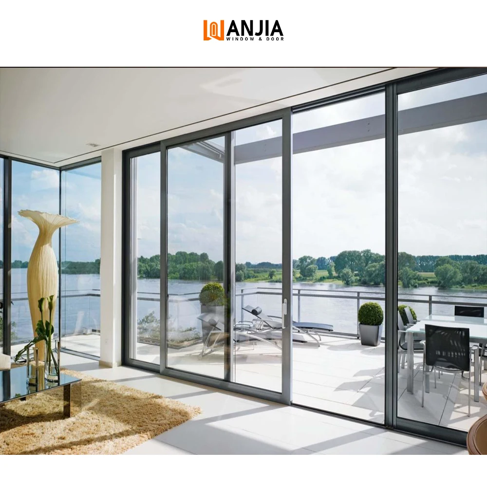 Luxury Villa Smart Electric Sliding Door Heavy Duty Thermal Break Lift Sliding Glass Door Automatic Aluminum Door