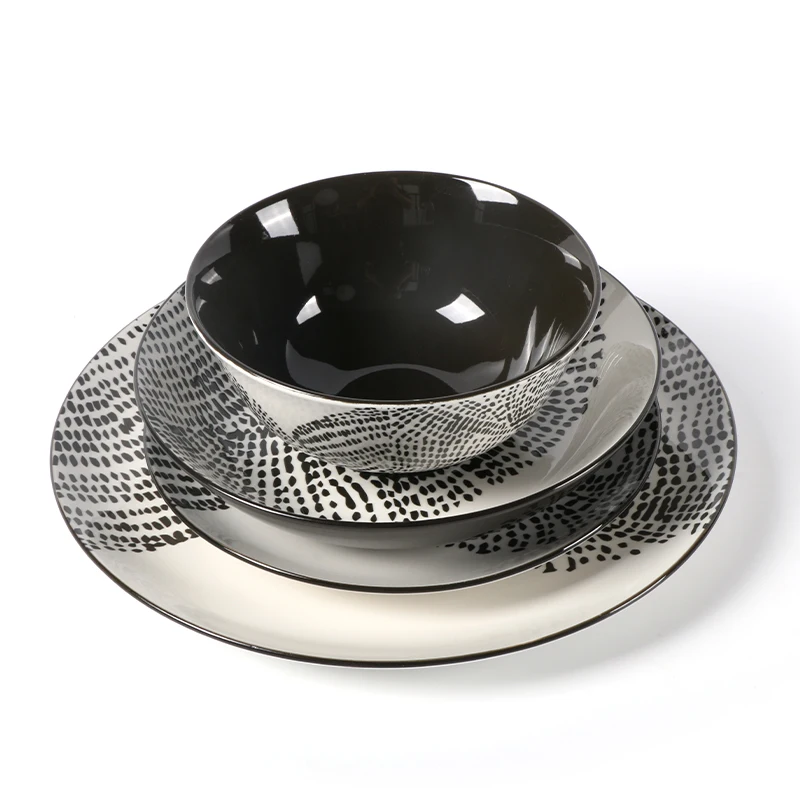 Wholesale Ceramic dinner plates set price 2022 new style porcelain dinner sets restaurant crockery dinnerwares