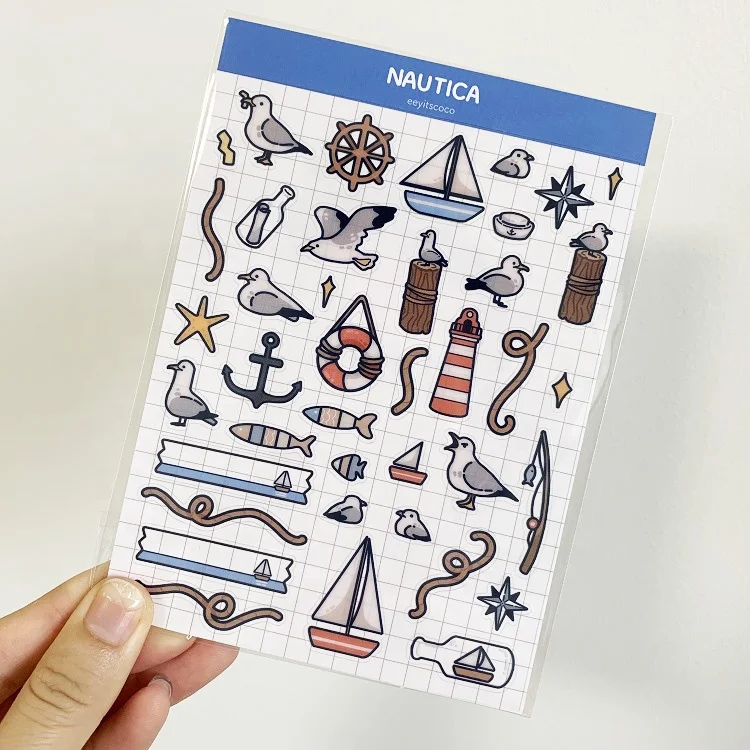 Custom Matte Clear Korean PVC Sticker Paper Vinyl Sheets With Clear Backing White Base