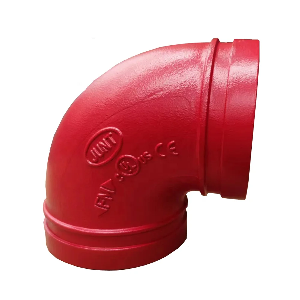 FM UL 1-12 inch  Fire fighting grooved elbow Ductile iron Grooved elbow weifang juntong