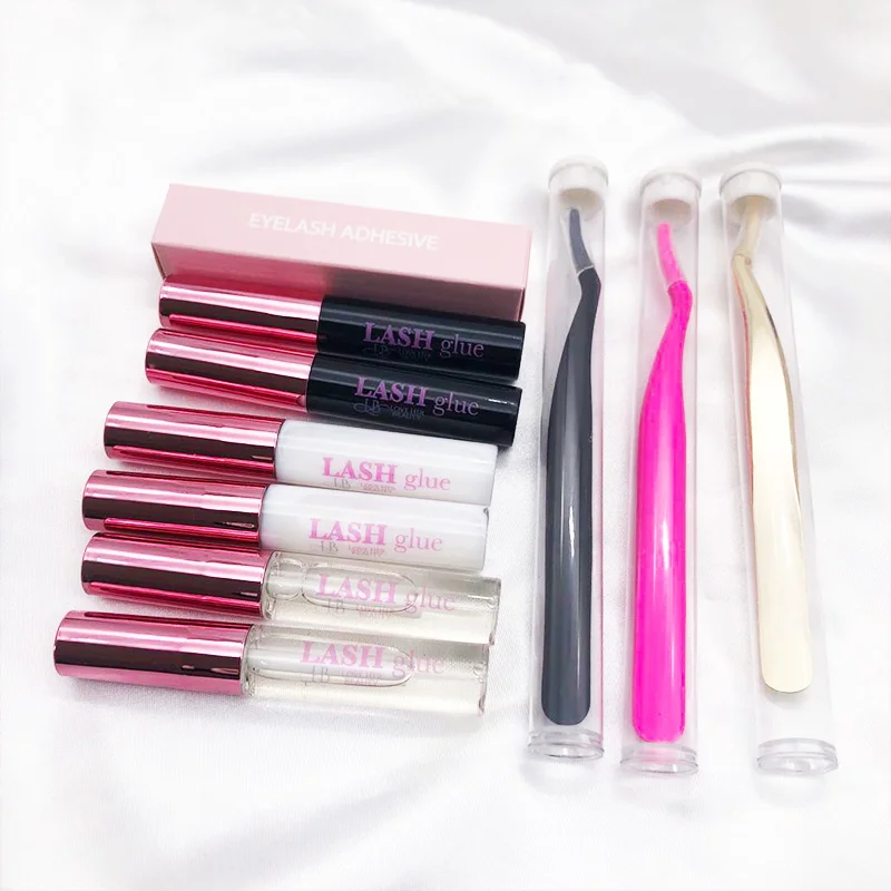 
hot selling strong clear private label white lash adhesive custom waterproof glitter liquid duo eyelash glue 