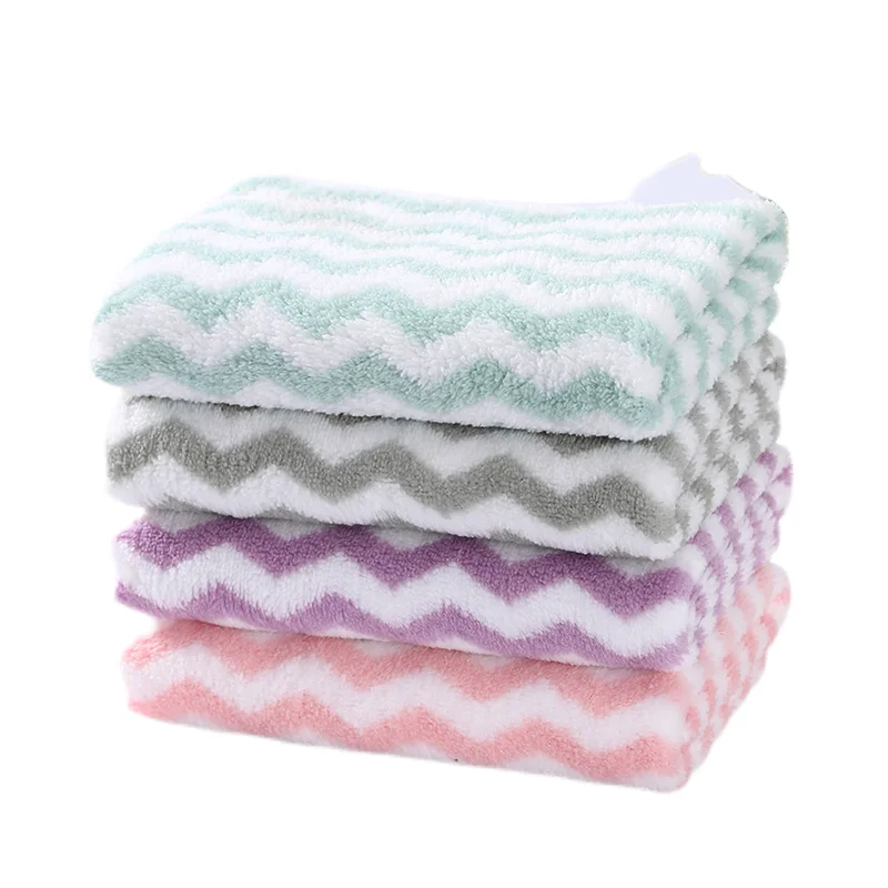 Custom Pattern Cooling Towel Woven Square Opp Bag + Carton Disposable Striped Microfiber Kitchen Towel for Makeup Removal