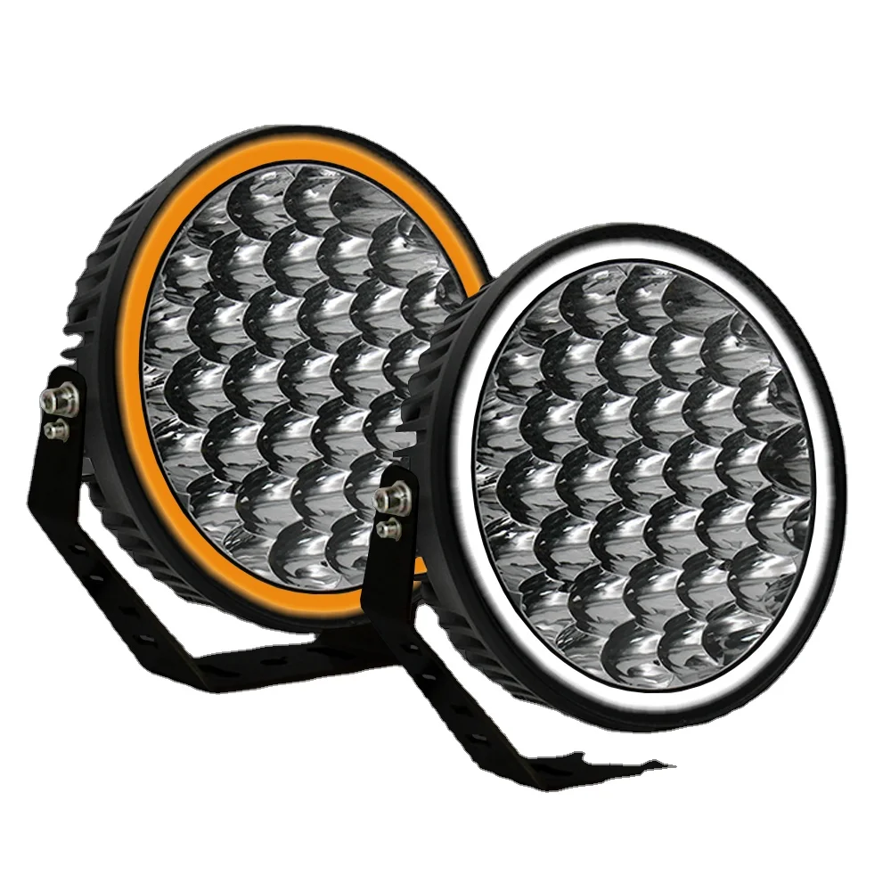 Dual Color Led Driving Light 9 Inch 185W Led Work Light 12500LM Switchable DRL Auto Lighting System