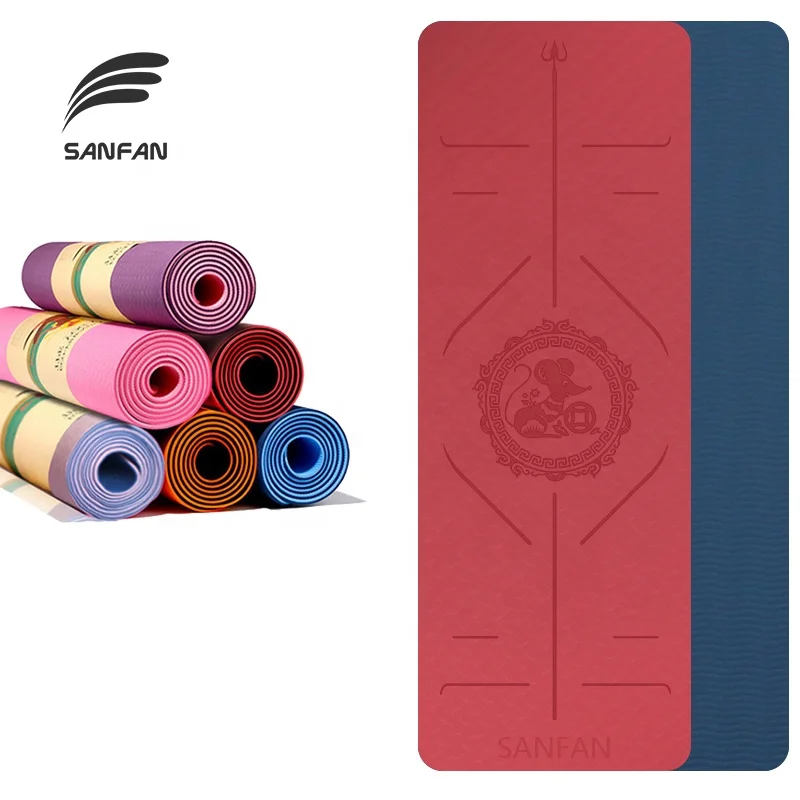 
SANFAN Wholesale Workout Custom Gym Floor Yoga Mats Non Slip Print Tpe Yoga Mat Eco Friendly 