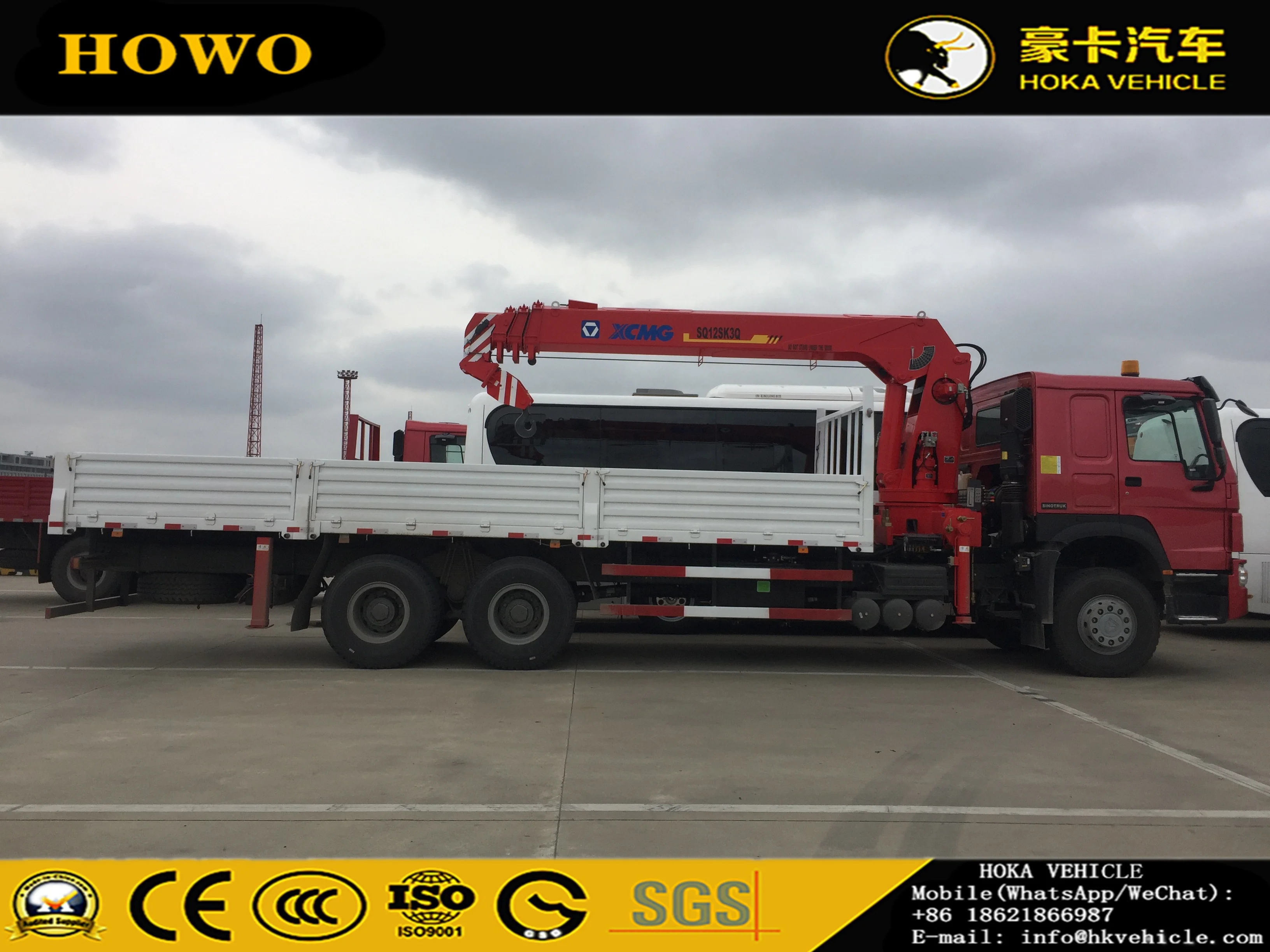 Горячая Распродажа SINOTRUK HOWO 6X4 371HP 12T грузовик с подъемным краном SQ12SK3Q