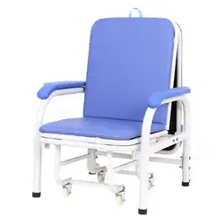 Multifunctional stainless steel hospital ward escort chair dual-purpose escort bed folding escort chair