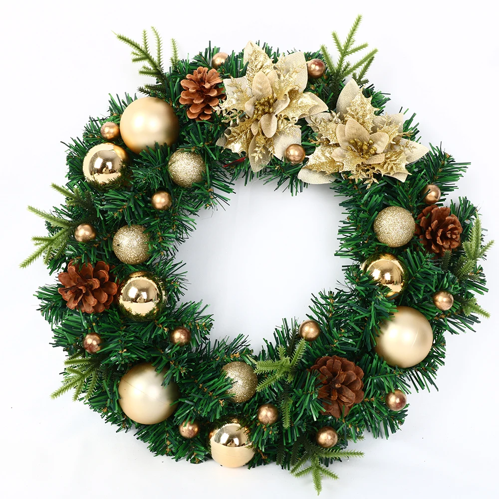 Classic Evergreen Artificial Christmas Wreath with Pine Cones and Red Berries, Long-Lasting Indoor Decor