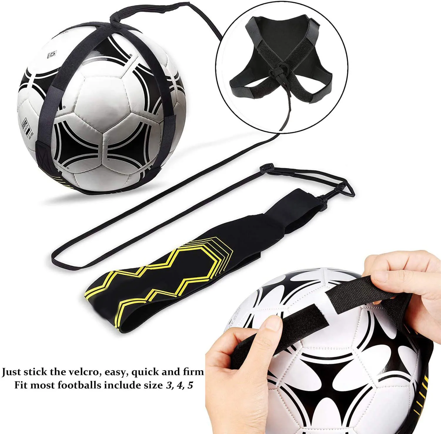 BSCI factory Premium custom logo kids adults soccer kick throw solo practice football volleyball rugby trainer