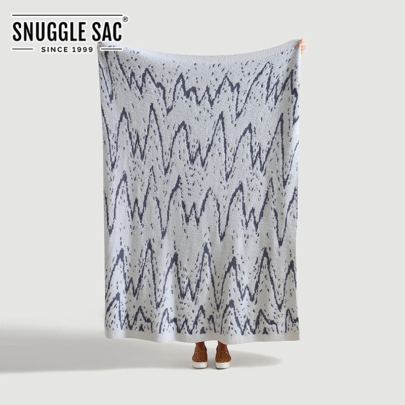 
Snuggle Sac Air Feel Double Sided Knitted Teal Plain Acrylic Throw Blanket 