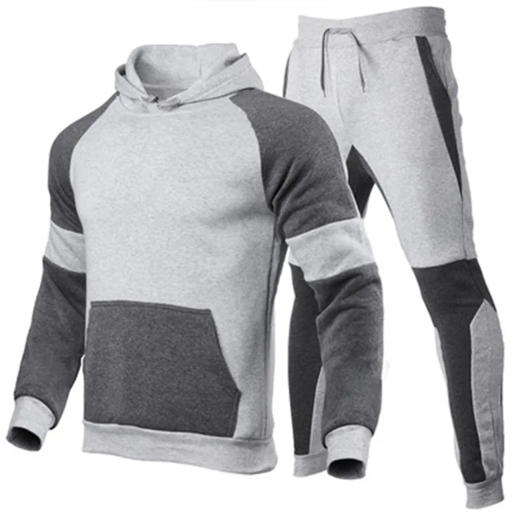 Spring Autumn Color Block Men Sweatsuit Casual Couple Tracksuit Joggers Hoodie Men Two Piece Set