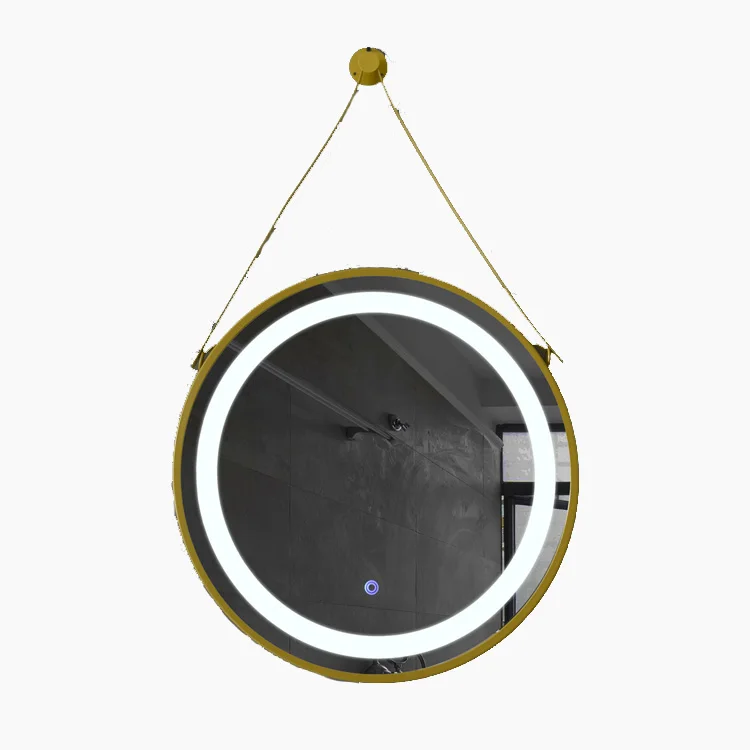 Wall decorative modern home metal framed makeup led illuminated mirror