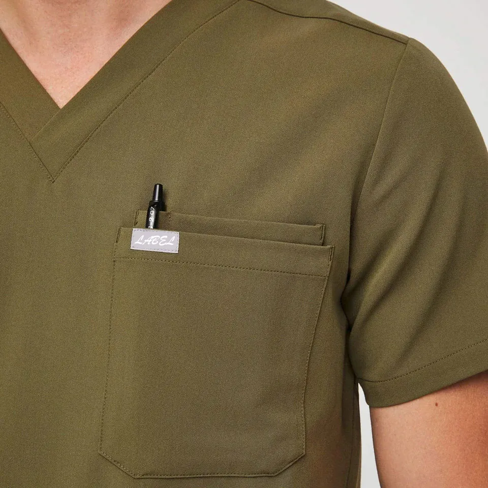 Bestex Dark Green Stacked Pants Scrubs Uniforms Sets for Men Scrub Uniform Designs Conjuntos De Uniformes