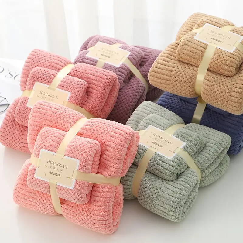 Wholesale Adult Microfibre Towel Set Home Hotel Coral Fleece Bath Towel high quality baby Microfiber Towel Sets