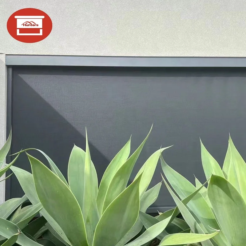 Roller Blinds Outdoor Aluminum Pergola Zip Screen Waterproof Patio Cover Motorized Zip Track Roller Blinds