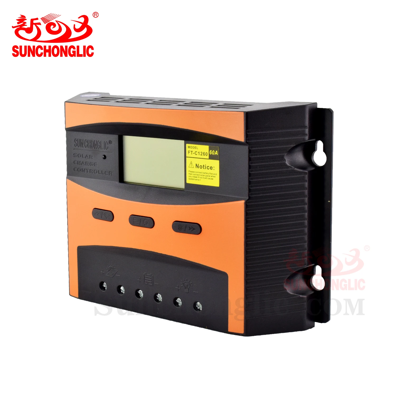 Sunchonglic 12V 24V 60A solar charger pwm solar charge controller
