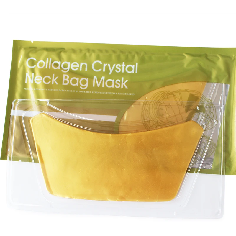 Private Label Neck Care Moisturizing Wrinkle Anti-Aging 24k Gold Collagen Crystal Neck Mask for Lifting Firming