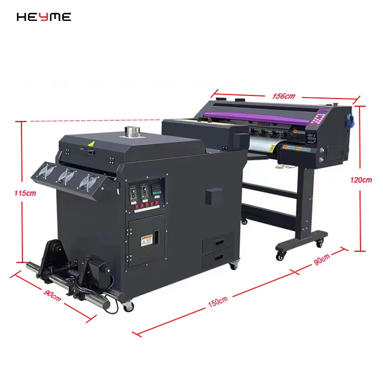 Heyme  60cm Dual i3200 4720 head 2022 DTF printer  60cm T shirt PET Film Digital printer & Powder shaker all in one