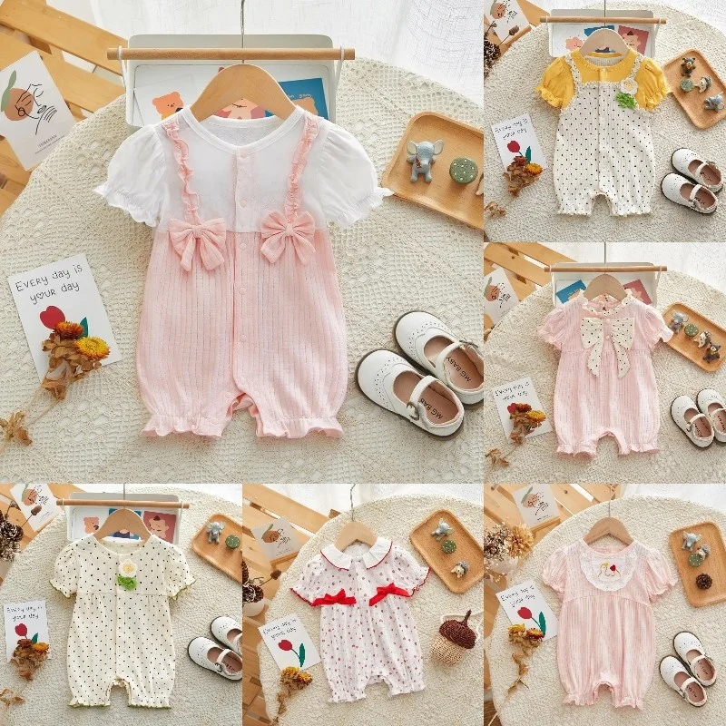Hot selling 100% cotton baby onesies factory stock baby clothes newborn boys and girls onesies onesies
