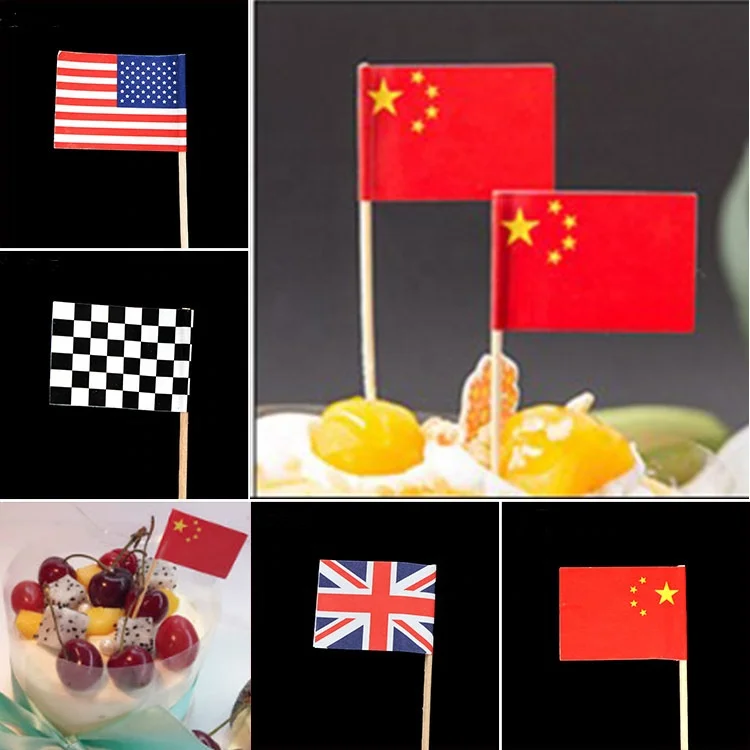 65mm toothpicks with flag for independence day patriotic cupcake decoration