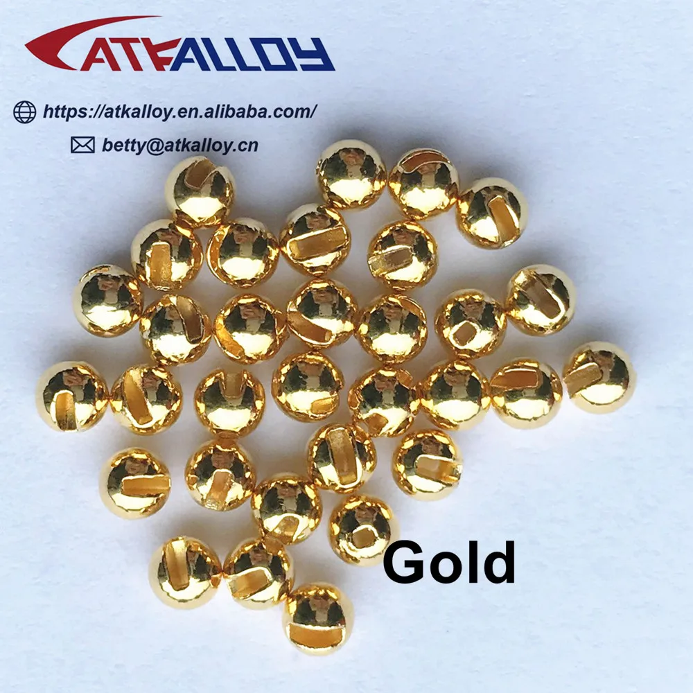 Wholesale Hot Sale  2.5mm 3.0mm 3.5mm 4.0mm  Fishing Fly Tying Materials Slotted Tungsten Beads