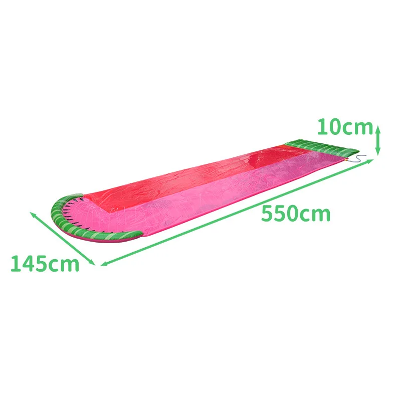 Backyard Garden Watermelon design Water Slide for Kids Racing Double Water Slides Mat Summer Spray mat for Outdoor