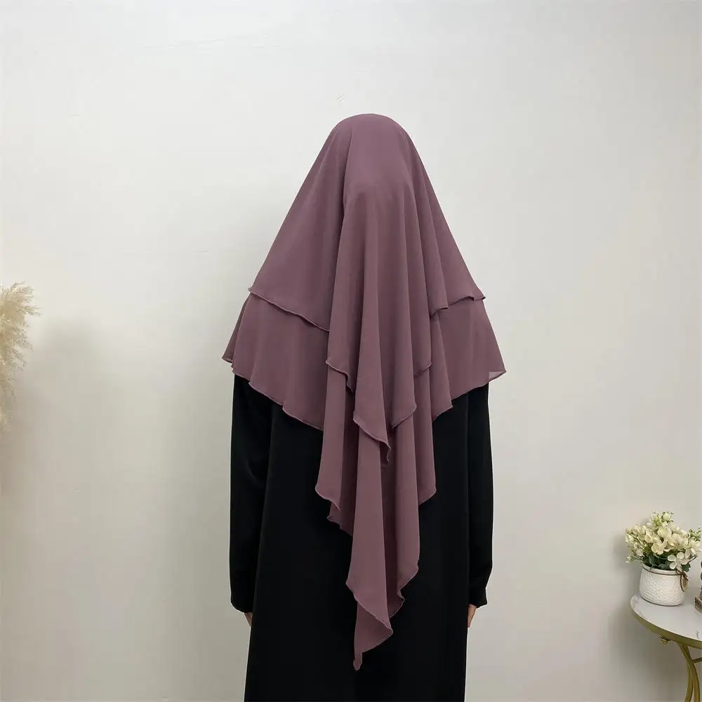 High Quality Islamic Clothing Muslim Hijab Jilbabs 2 layer Overhead Scarf Women Burkha Muslim Abayas Hijab