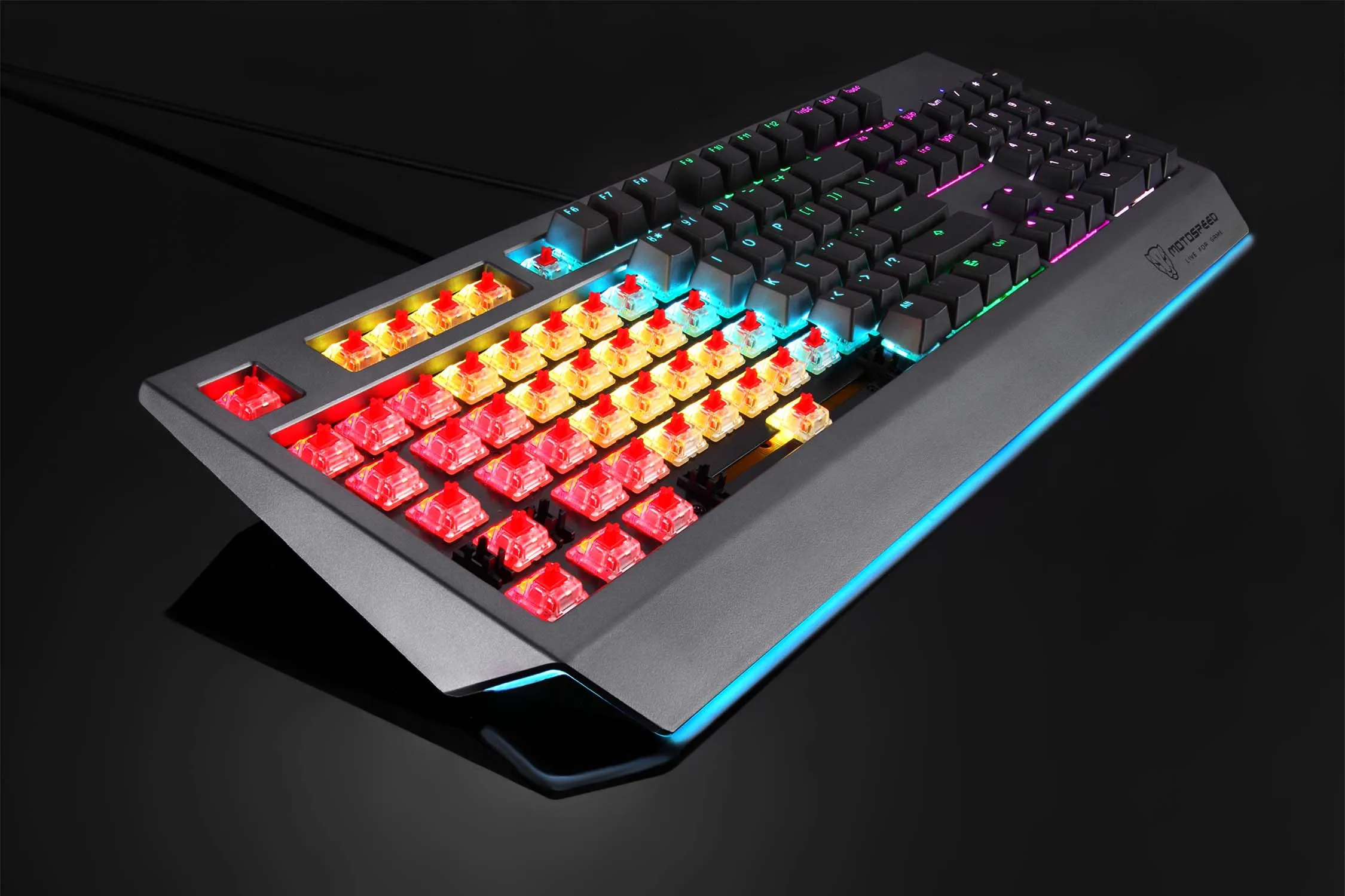 Motospeed Mechanical Gaming Keyboard 104 Keys Wired With USB RGB Light Blue Switch Keyboard for Home Office PC Computer Gamer