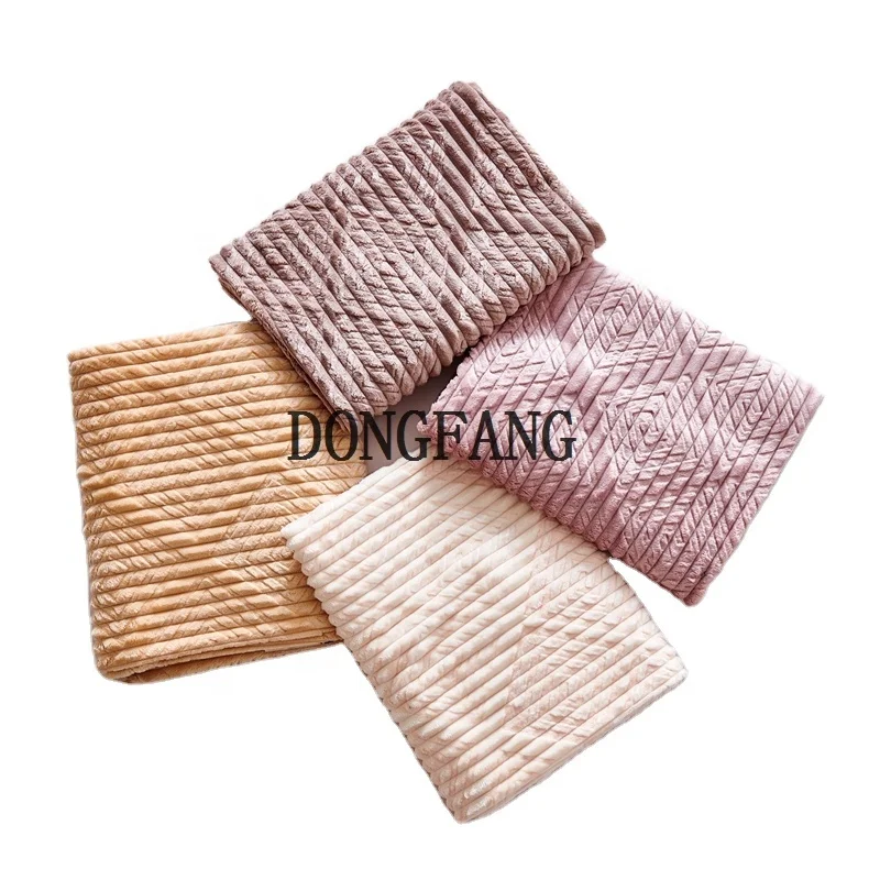 Дешевые Полиэстеровые полосатые жаккардовые ткани DONGFANG, рельефные фланелевые детские ткани