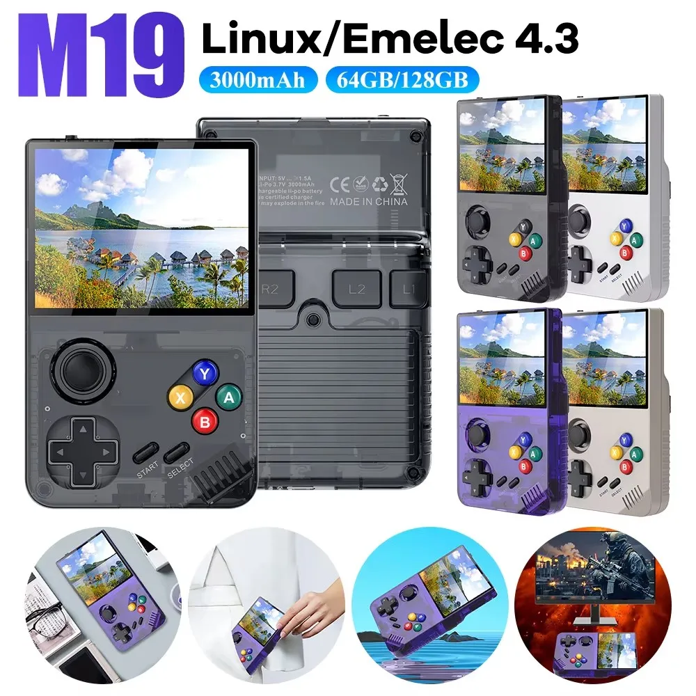 M19 Gaming Handheld Simulation Kids 3.5 Inch 4K Hd Ips Screen Portable Retro Video Game Console Gifts For Children