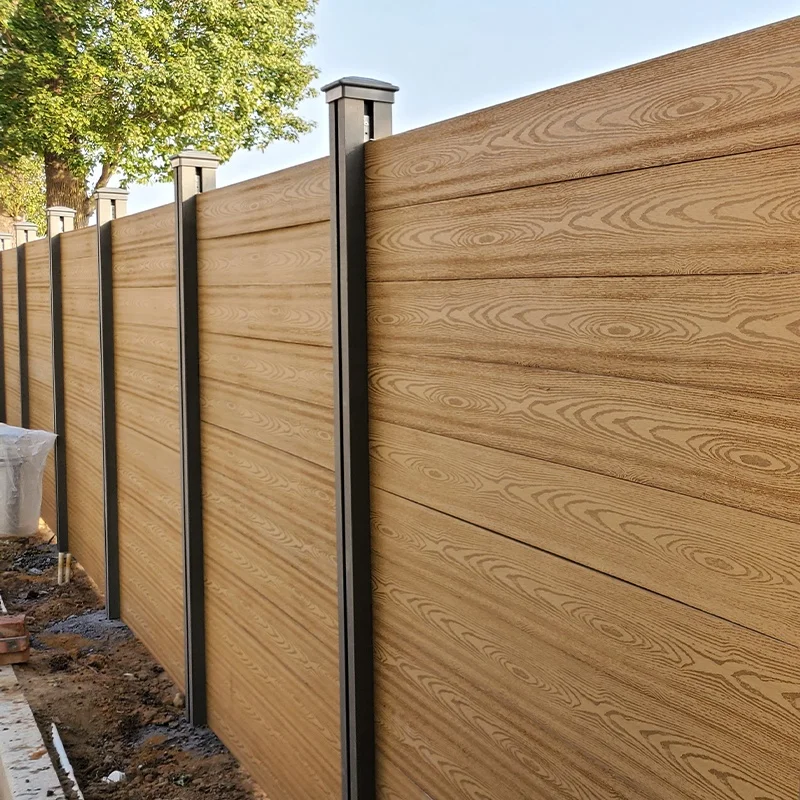Manufacturer Direct Sale Moonlight Series Privacy Wood Plastic WPC Fencing Fire-Proof Water-Proof Outdoor Fence Panels