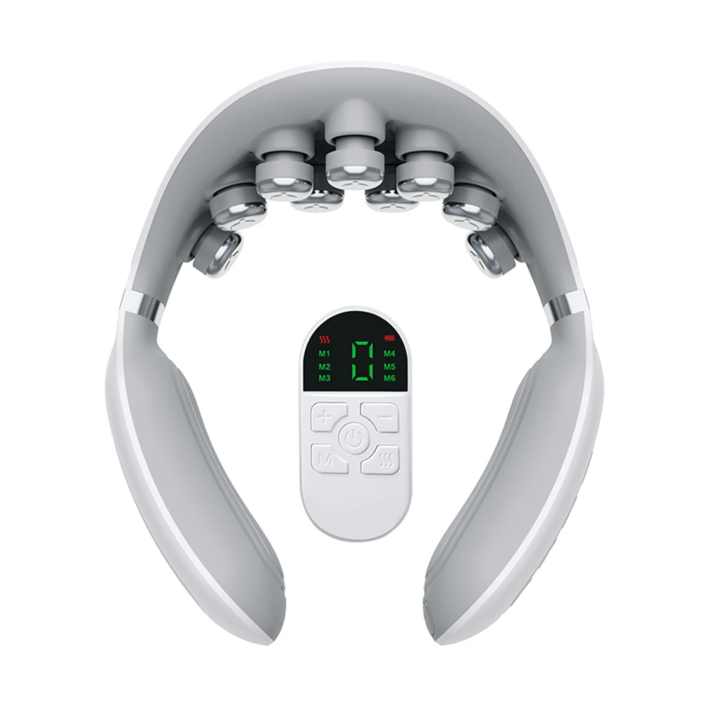 New Products Rechargeable Cervical Massager Remote Control Wellness Pain Relief Heating Neck Massager