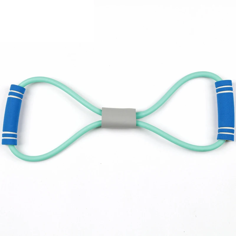 Pilates Yoga Accessories Fitness Elastic Chest Expander 8 Shaped Resistance Tube With Handle