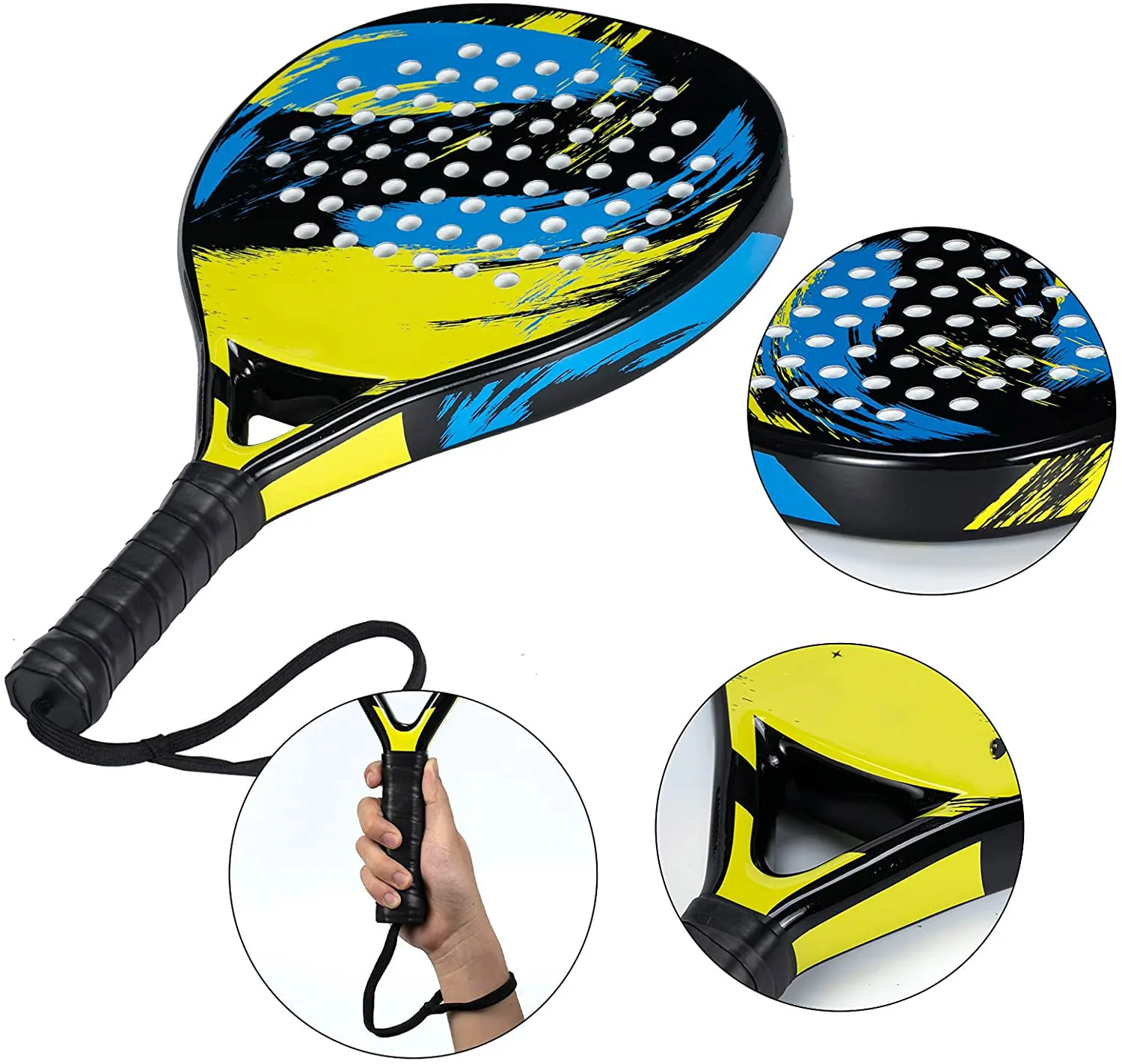 Low MOQ High Quality 3K/12K/18K Carbon EVA Core Padel Tennis Racket