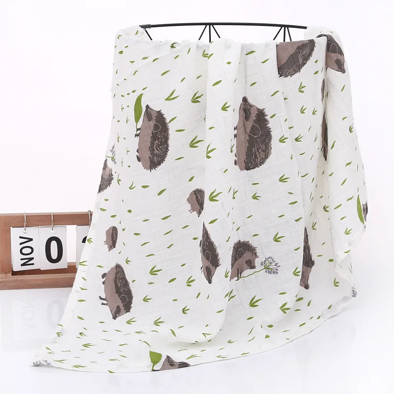 Wholesale Solid 100% Organic Cotton bamboo Soft Muslin Fabric Swaddle Wrap Baby Blanket